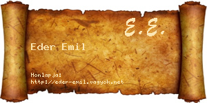 Eder Emil névjegykártya